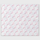 Rose Weißer Marmor Weihnachtsrentiermuster Geschenkpapier (Flach)