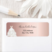 Rose, weißes Kleid Rücksendetikett (Insitu)