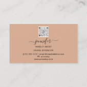 Rose Weißes Logo LashQR Oriental Blu Visitenkarte (Rückseite)