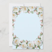 Rose Weißrosa Grüne Hochzeit Einladung (Rückseite)