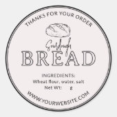 Rose Weißrosa Rohbrot Danke Aufkleber (Vorderseite)