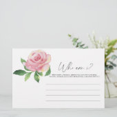 Rose - Wer bin ich Brautparty Stationery Briefpapier (Stehend Vorderseite)