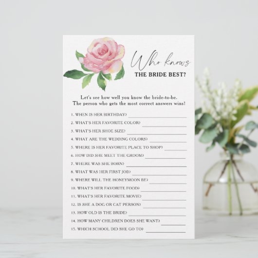 Rose - Wer kennt das beste Brautspiel (Stehend Vorderseite)