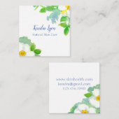 Rose White Cherokee Blume Wasserfarbe Quadratische Visitenkarte (Vorne/Hinten)