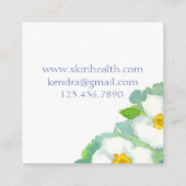 Rose White Cherokee Blume Wasserfarbe Quadratische Visitenkarte (Rückseite)