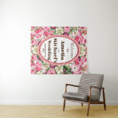 Rose White Florals Hochzeitsvorhang Wandteppich (Beispiel (Horizontal))