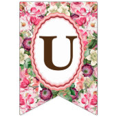 Rose White Florals Unser Hochzeitstag Wimpelkette (Dritte Fahne)