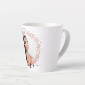 Rose White Foto Glitzer Namensskript Milchtasse (Rechte Ecke)