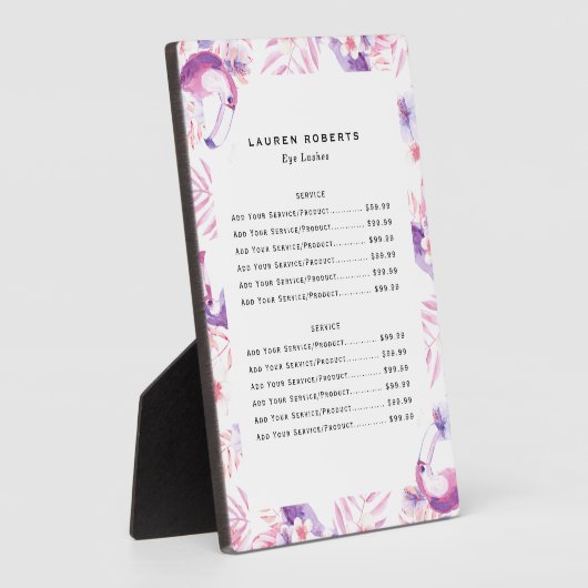 Rose White Luxe Eyelashes Preisliste Fotoplatte (Seite)