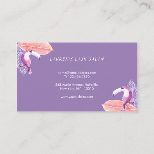 Rose White Luxe Eyelashes Visitenkarte (Rückseite)