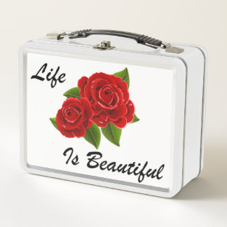 Rose White Metall Brotdose