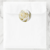 Rose White Runder Aufkleber (Tasche)