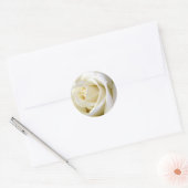 Rose White Runder Aufkleber (Umschlag)
