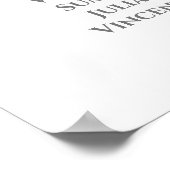 Rose & White Simple 4 Table Wedding Chart Poster (Ecke)