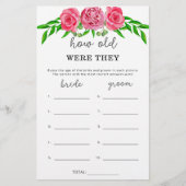 Rose Wie alt waren sie Brautspiel (Vorderseite)