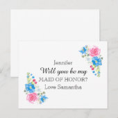 Rose Wildblume | Personalisiere Einladungspostkarte (Vorne/Hinten)