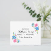 Rose Wildblume | Personalisiere Einladungspostkarte (Stehend Vorderseite)