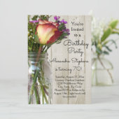 Rose Wildblumen Blumenfrauen Geburtstagsparty Einladung (Stehend Vorderseite)