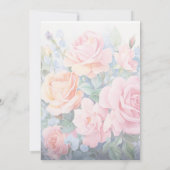 Rose Windeln Raffelkarten Schlichte Typografie Einladung (Rückseite)