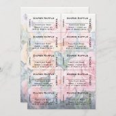 Rose Windeln Raffelkarten Schlichte Typografie Einladung (Vorne/Hinten)