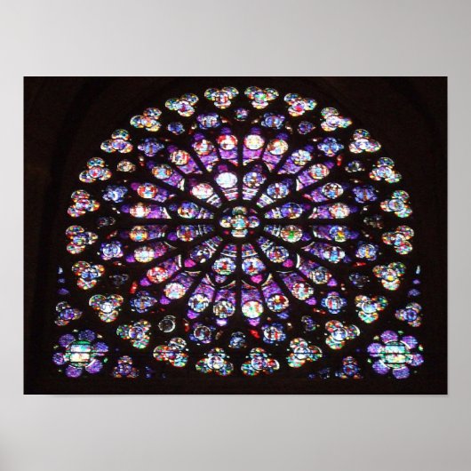 Rose Window Cathedral Notre Dame, Paris, Frankreic Poster (Vorne)
