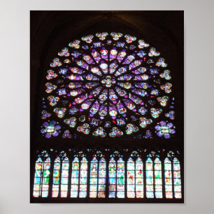 Rose Window Kathedrale Notre Dame, Paris, Frankrei Poster