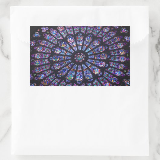 Rose Window Paris Rechteckiger Aufkleber (Tasche)