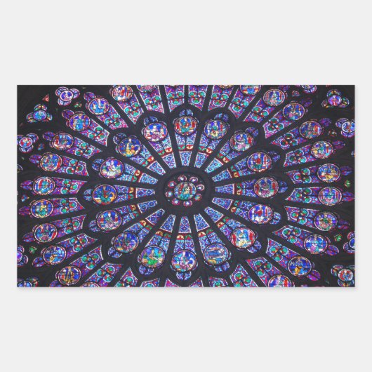 Rose Window Paris Rechteckiger Aufkleber (Vorderseite)