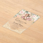 Rose Wine Boots Lace Quinceanera Acryleinladungen (Ablage )