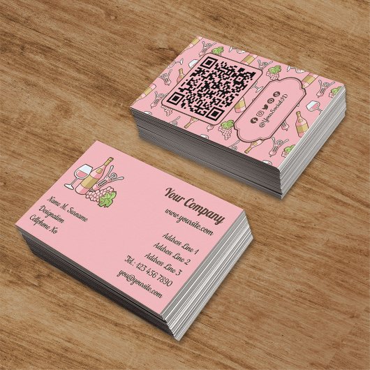 Rose Wine Business Card Visitenkarte