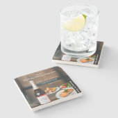 Rosé Wine Food Pairing/Wine Lover Kitchen Gift Steinuntersetzer (Seitenansicht)