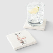 Rosé Wine Lover Untersetzer - Personalisierter Wei (Seitenansicht)