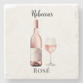 Rosé Wine Lover Untersetzer - Personalisierter Wei (Vorderseite)