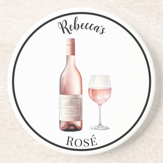 Rosé Wine Lover Untersetzer - Personalisierter Wei (Vorne)