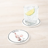 Rosé Wine Lover Untersetzer - Personalisierter Wei (Seite)