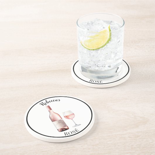 Rosé Wine Lover Untersetzer - Personalisierter Wei (Seite)