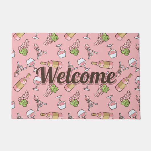 Rose Wine Pattern Doormat Fußmatte (Vorderseite)