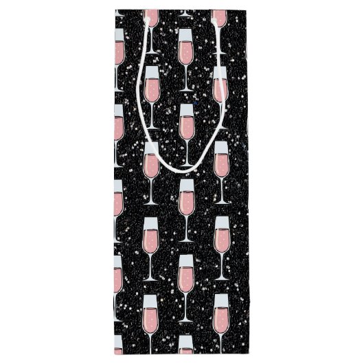 Rose Wine Pattern Geschenktüte Für Weinflaschen (Rückseite)
