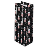Rose Wine Pattern Geschenktüte Für Weinflaschen (Vorderseite Schrägansicht)