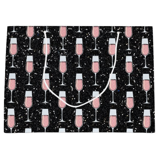 Rose Wine Pattern Große Geschenktüte (Vorderseite)