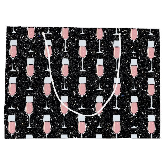 Rose Wine Pattern Große Geschenktüte (Rückseite)