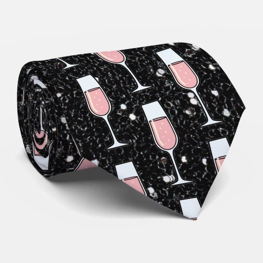 Rose Wine Pattern Krawatte (Gerollt)