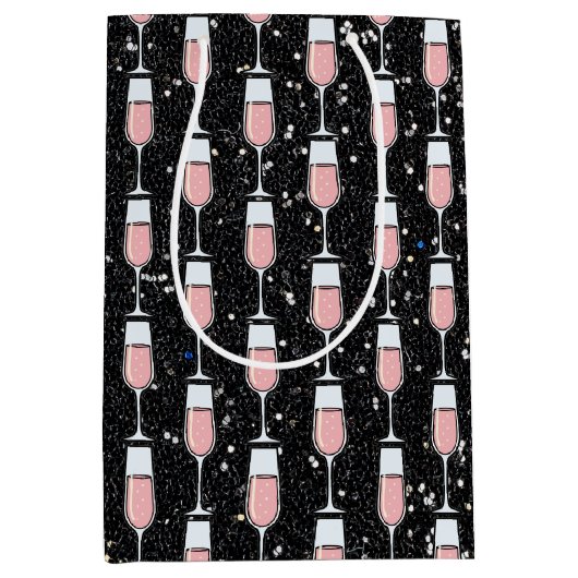 Rose Wine Pattern Mittlere Geschenktüte (Vorderseite)