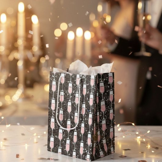 Rose Wine Pattern Mittlere Geschenktüte