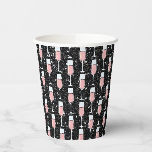 Rose Wine Pattern Pappbecher (Links)