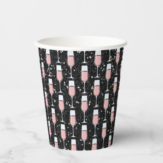 Rose Wine Pattern Pappbecher (Vorderseite)