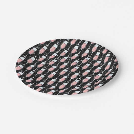 Rose Wine Pattern Pappteller (Schrägansicht)