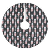 Rose Wine Pattern Polyester Weihnachtsbaumdecke (Vorderseite)