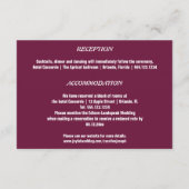 Rose Wine Star Flasche & Glitzer Hochzeit Begleitkarte (Rückseite)