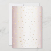 Rose Winter Hochzeitskleid Braut Golden Shiny Herz Einladung (Rückseite)